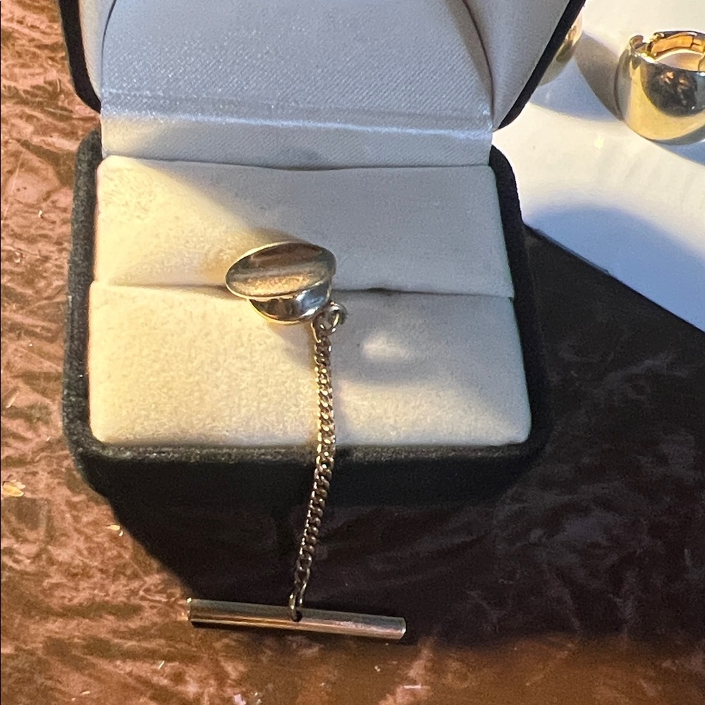 Gold Tie Bar with Chain